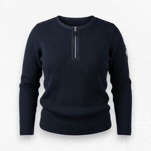 90s Vintage Ralph Lauren Black MCMLXVII Racing Team Half Zip Sweater Size XL